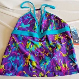 Speedo Youth Tankini Top Multi Color Racer Back